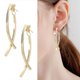thumbnail image 2 of Pendientes Retro Temperamento Femenino Pendientes Cara Redonda Mostrar Delgado Largo Personalidad Pendientes Retro Personalidad Aguja de Plata Apertura Geométrica Largo Dangle Pendientes para Mujer, 2 of 7