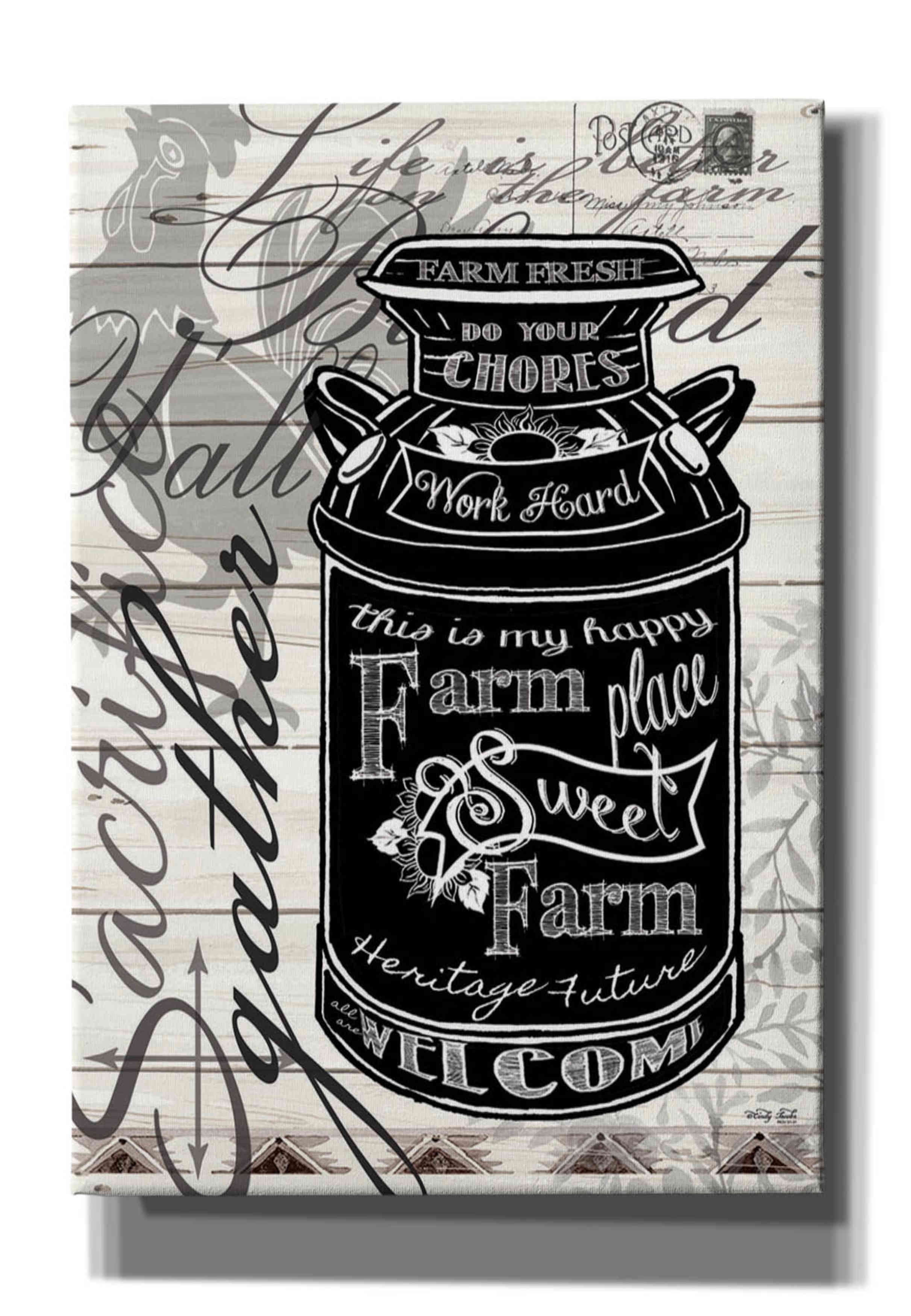 Epic Graffiti 'Farm Sweet Farm Milk Can' by Cindy Jacobs, Canvas Wall ...
