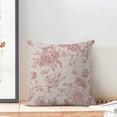 thumbnail image 3 of Spring Pink Floral Pillow Covers 18x18 Inch Set of 2, Chinoiserie Pink Flower Decorative Throw Pillowcase Vintage Floral Outdoor Cushion Cover for Sofa Couch Living Room Bed Decor, 3 of 6