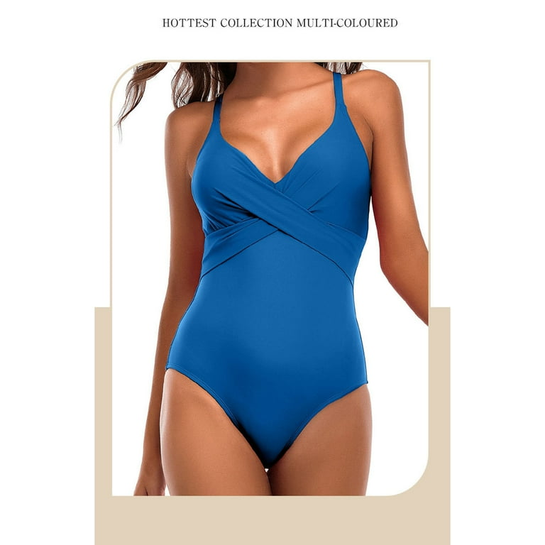 Women s Plus Size One Piece Swimsuit V Neck Tummy Control Swimwear Bikini