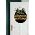 thumbnail image 3 of Sunflower Welcome Sign Front Door Porch Decorations, Round Rustic Wood Hanging Sign for Farmhouse Porch Outdoor Home Holiday Front Door Sign Decor, 3 of 5