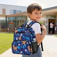 thumbnail image 4 of Jeiento Dinosaur 13.5 Inch Kids Backpack for Toddler Preschool, Football Lightweight School Bag for Boys 2-5, Blue Bookbag with Adjustable Shoulder Straps, 4 of 7