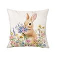 thumbnail image 1 of Easter Pillow Covers with Rabbits and Egg Patterns, Decorative Linen Throw Pillow Cases, Square Cushion Covers for Sofa Couch Home Holiday Decor, 1 of 6