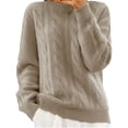 thumbnail image 2 of TANGNADE Women's Semi Turtleneck Sweater Long Sleeve Solid Color Pullover with A Base Shirt Autumn and Winter Warm, Yellow S, 2 of 4