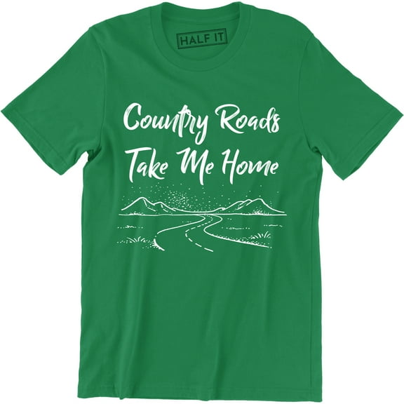 Southern Couture Country Roads Take Me Home - Girlie Bright Men's Tee Shirt
