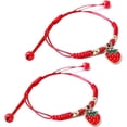 thumbnail image 1 of 2Pcs Été Fruits Fraise Cerise Bracelets Ensembles, Tissé à la Main Corde Rouge Réglable Bracelet Protection Bijoux pour Couple Meilleurs Amis, 1 of 5