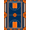 Orange Navy Blue, Pattern 1, variant on ODIKA Round Athletic Hoop Center Featuring Lines Football Blanket Border for Dorm Room, Small Living Apartment, Stain Resistant Low Profile