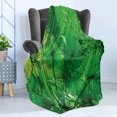 thumbnail image 4 of Rainforest Soft Flannel Fleece Throw Blanket, Plants in Tropical Environment Exotic Jungle Atmosphere Natural Beauty Pattern, Cozy Plush for Indoor and Outdoor Use, 60" x 80", Green, by Ambesonne, 4 of 5