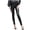 Black, variant on Fesfesfes Ladies Leather Leggings Light Plush Lined Pant Buttock Slim Women Cropped Pants