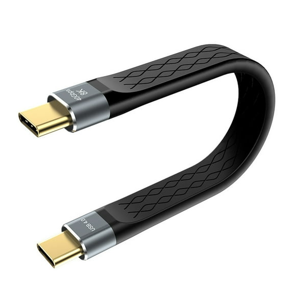 Flat USB C Cable Short 5.9Inch 40Gbps Data 240W Charging Supports 8K60hz Video for Phones Pad Solid Disks USB C Devices