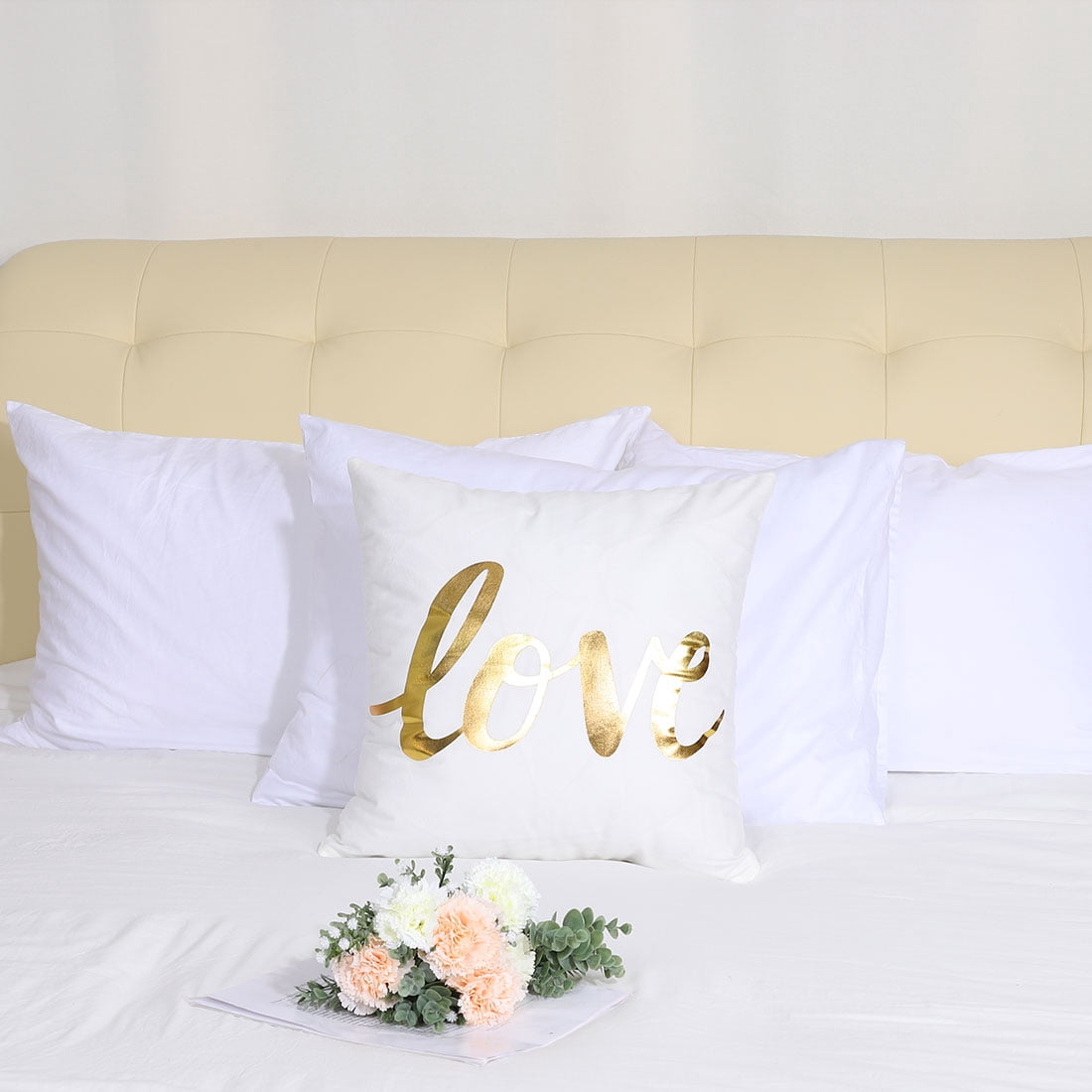 Unique Bargains Polyester Love Letter Pattern Throw Pillow Covers 18x18 inch 1PC