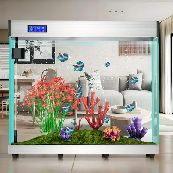 Large Aquarium 111 Gallon Home Thermostatic Fish Tank (Silver)