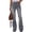 Light Gray, variant on Women High Waisted Flare Jeans Khaki Washed Distressed Denim Pants Retro Bell Bottom Casual Denim Trousers Light Green S