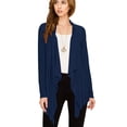 thumbnail image 3 of Made by Johnny Women's Drape Front Open Cardigan Long Sleeve Irregular Hem S-5XL Plus Size S NAVY, 3 of 6