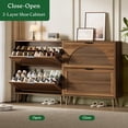 thumbnail image 5 of FANRAL Shoe Cabinet,Wood Shoe Rack with 2 Flip Drawers,Adjustable Shelves Narrow Shoe Storage Shoe Organizer for Entryway,Walnut, 5 of 7