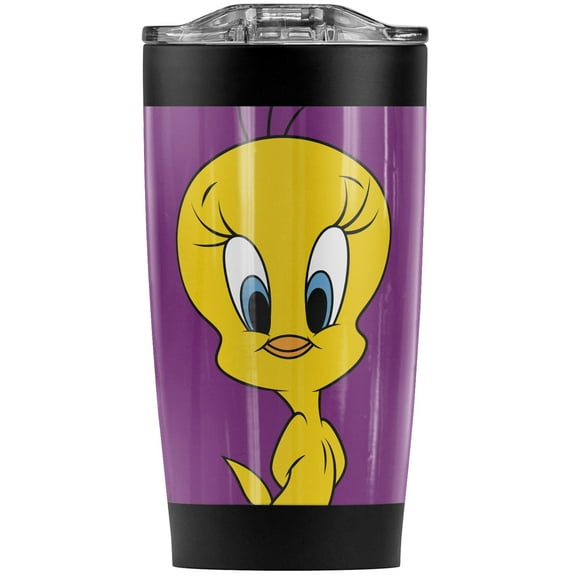 Looney Tunes Tweety Bird Pose Stainless Steel 20 oz Travel Tumbler, Vacuum Insulated & Double Wall with Leakproof Sliding Lid | Great for Coffee/Hot Drinks and Cold Beverages