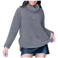 thumbnail image 1 of Suéter de cuello alto para mujer, informal, cuello redondo, bolsillo, color liso, manga larga, suelto, suéter de cuello redondo para mujer, top acrílico para mujer, 1 of 5