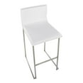 thumbnail image 3 of LumiSource Stainless Steel, White PU Mara Barstool - Set of 2, 3 of 8