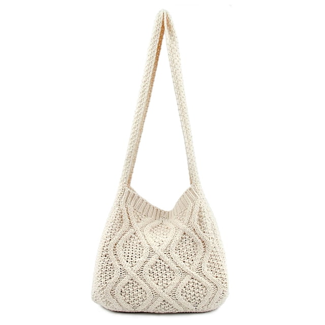 Hukapapa Bolsos de Hombro para Mujer Bolsos de Ganchillo Bolso de Compras al Hombro