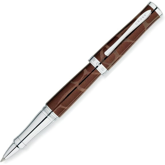 Cross  Tourmaline Lacquer and Giraffe Pattern Rollerball - Brown