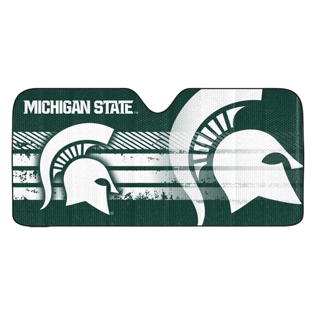 FANMATS 60016 NCAA Michigan State Spartans Windshield Sun Auto Shade, Sun Shield Sun Visor | Accordion tri-fold for Storage | 59" x 29.5", Colorful Team Design