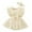 Beige, variant on Baby Girls' Floral Bow Romper Solid Color 1PC Jumpsuit With Snap Closure