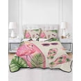 thumbnail image 2 of Twin XL Quilt Bedding Set, Summer Flamingo Reversible Summer Quilt 3 Pieces, Tropical Plants Botanical Floral Rustic Lightweight Bedspreads Coverlets with 2 Pillow Shams for All Seasons, 2 of 5