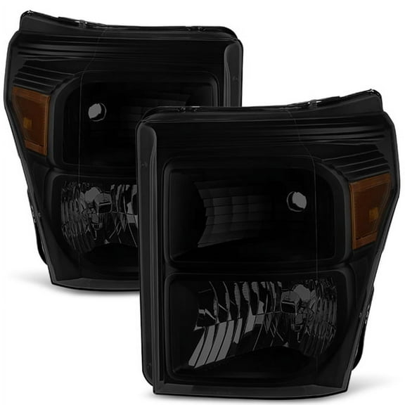 AKKON - For Black Smoke 11-16 Ford F250/350/450/550 Superduty Pickup Truck Headlights Lamps Direct Replacement