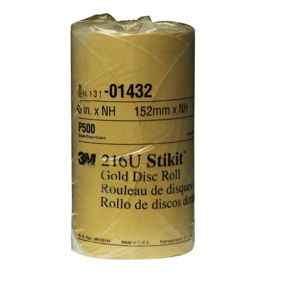 3M GOLD DISC ROLLS STIKIT P500 6IN 175/ROLL