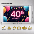 thumbnail image 2 of 40th Birthday Celebration Backdrop Balloon Banner Party Decorations Anniversary Signs Background Event Decor Festive Display Music Theme Indoor Outdoor, 2 of 4