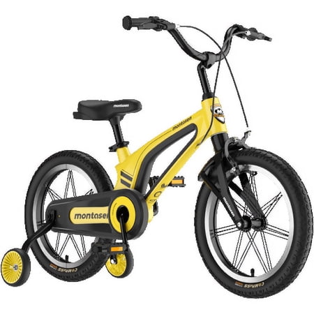 14" Kids Bike for Girls and Boys, Magnesium Alloy Frame with Auxiliary Wheel, Kids Single Speed Cruiser Bike