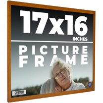 17x16 Honey Brown Real Wood Picture Frame Width 0.75 inches | Interior Frame Depth 0.5 inches |