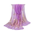 thumbnail image 2 of Willtoo Women's Bright Peacock Printed Long Scarf Summer Thin Wrap Shawls, 2 of 3