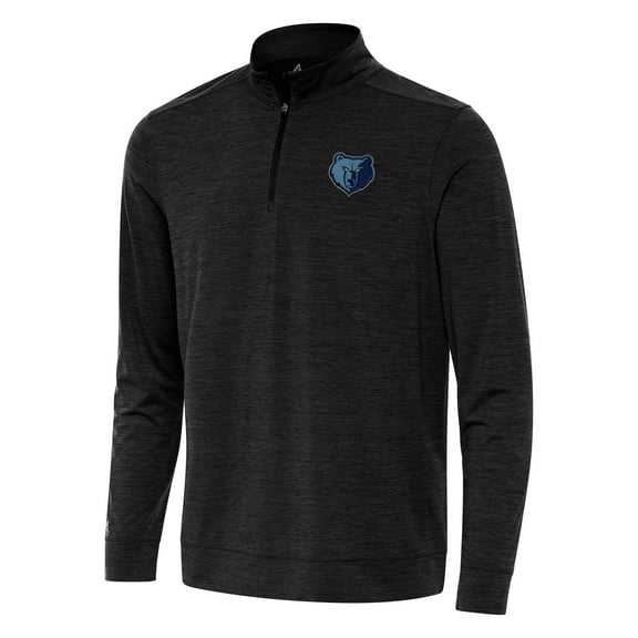 Men's Antigua Heather Black Memphis Grizzlies Bright Quarter-Zip Top
