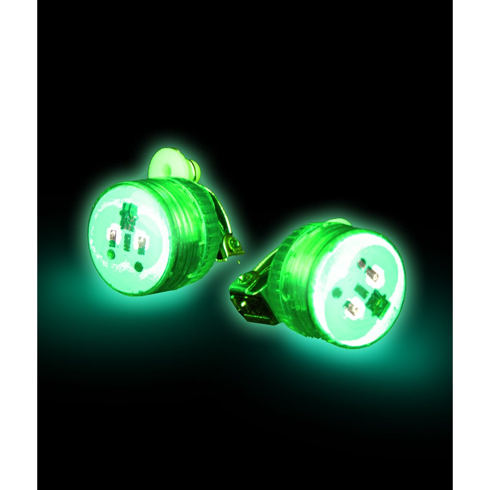 Fun Central (AD168) 1 pc Green LED Clip On Blinky Light, Flashing Clip