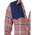 thumbnail image 3 of Más el tamaño de camisa de tela escocesa del dril de algodón de manga larga Patch Rosegal  Blusas Tallas Grandes, 3 of 5