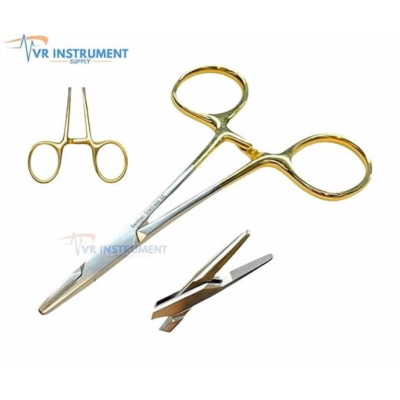 VR Instrument Supply T/C German Mayo Hegar Grip Driver with Serrated Tips – 4 Inch Precision Tool