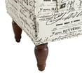 thumbnail image 4 of Linon Lillian Upholstered Bench with Rolled Arms, 45" L x 17.5" D x 23" H, White Script, 4 of 6