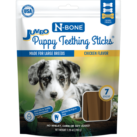 UPC: 0657546800535 | N-Bone® Puppy Teething Sticks JUMBO Chicken Flavor 7.28 oz