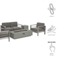 thumbnail image 2 of Coral Bay Outdoor 5 Piece Chat Set with Fire Table, Gray and Light Grey, 2 of 16