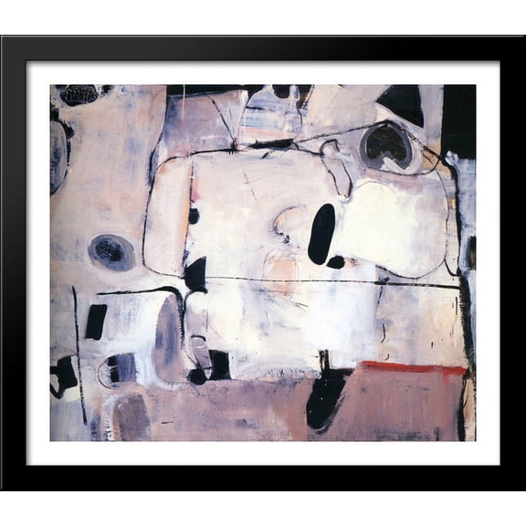 Untitled 'M 32x28 Large Black Wood Framed Print Art by Richard Diebenkorn