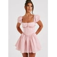 thumbnail image 6 of Biekopu Women Short Sleeve Mini Dress Casual Solid Color Backless Corset Party A-Line Dress for Beach Cocktail Summer Streetwear, 6 of 8