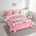 thumbnail image 3 of Manfei Girly Pink Christmas Bedding Comforter Set 7pcs for Girl, Santa Claus Nutcracker Queen Bedding Sets, Happy New Year Reversible Queen Sheet Sets, Super Cozy Room Decor, 3 of 7