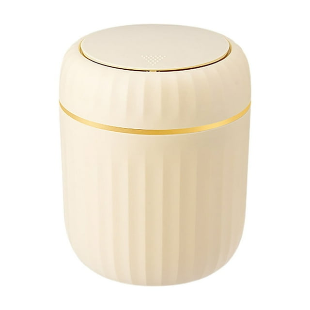 Mini Desktop Trash Can With Lip,Touch Top Mini Bin, Round Wastebasket Small Garbage For Compact Under Tables & Counters Tiny Wastebasket For Kitchens Bathrooms Bedrooms Dorms