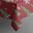 thumbnail image 5 of Red Christmas Tree and Snowflake Pattern Square Tablecloth,Waterproof Square Table Cover,Wipeable Spillproof Washable Table Cover for Home Kitchen Party Decor 52"x52"(132x132cm), 5 of 6