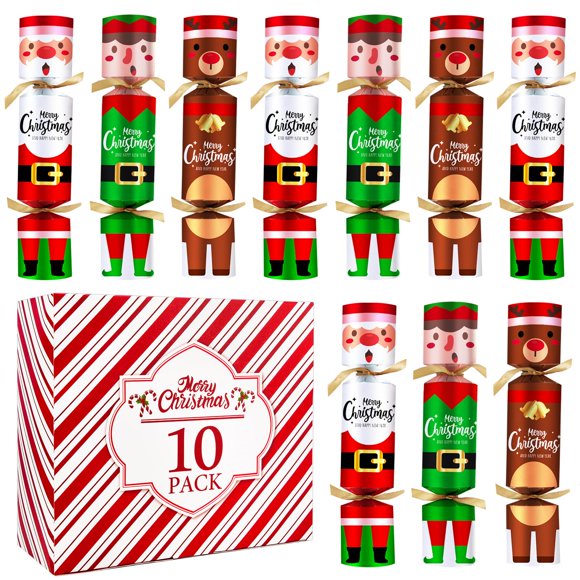 Party Favor Jorfin, paquete de 10 obsequios de mesa navideños de 25 cm, sin roturas