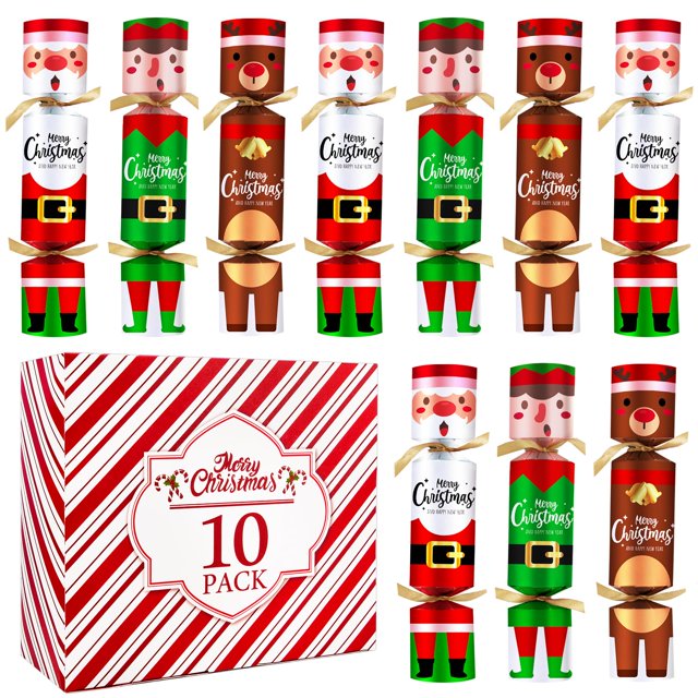 Party Favor Jorfin, paquete de 10 obsequios de mesa navideños de 25 cm, sin roturas