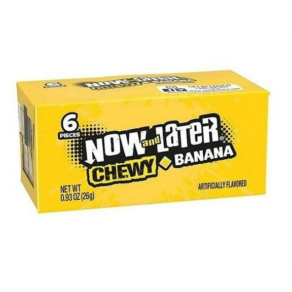 5x Packs Now And Later Chewy Banana Candy ( 6 Pieces Per Pack ) Free Shipping!