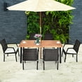 thumbnail image 3 of Gymax 7PCS Patio Rattan Dining Set Wooden Table Top Cushioned Chair Garden, 3 of 10