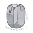 thumbnail image 2 of Unique Bargains Mesh Laundry Hamper, Collapsible Laundry Baskets Bag, Gray, 2 of 7